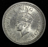 India-British George VI Silver 1942 (B) Rupee Mint Luster KM# 556  (27 314)