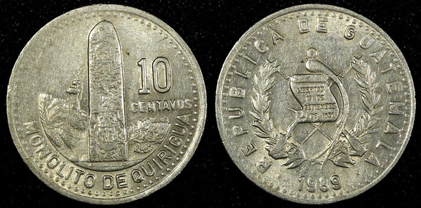 Guatemala Copper-Nickel 1989 10 Centavos Guatemala City Mint KM# 277.5 (24 633)