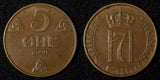 NORWAY Haakon VII Bronze 1941 5 Øre WWII Issue KM# 368 (27 618)