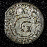 Livonia Riga Carl X Gustav of Sweden Silver 1655 Solidus SCARCE KM# 50 (27 760)