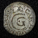Livonia Riga Carl X Gustav of Sweden Silver 1655 Solidus SCARCE KM# 50 (27 760)
