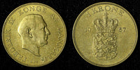 DENMARK Frederik IX Aluminum-Bronze 1957 C S 1 Krone  KM# 837.2 (27 718)