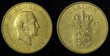 DENMARK Frederik IX Aluminum-Bronze 1957 C S 1 Krone  KM# 837.2 (27 718)
