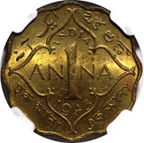 India-British George VI  Nickel-Brass 1943 (C) 1 Anna NGC MS63 KM# 537a (024)