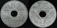 FRANCE  Vichy French State Zinc 1941 20 Centimes WWII Issue 24mm KM# 899 (930)