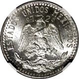 MEXICO Silver 1939 M 20 Centavos Radiant Liberty cap NGC UNC DETAILS KM# 438 (9)