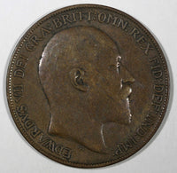 Great Britain Edward VII Bronze 1909 1 Penny KM# 794.2 (28 190)