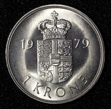 Denmark Margrethe II 1979 Krone GEM BU KM# 862.2 (28 723)