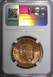 Jersey Elizabeth II Bronze 1966 1/12 Shilling NGC MS64 RD TOP GRADED KM# 26 (25)