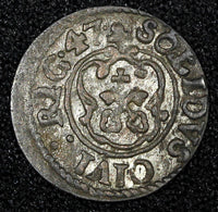 Riga.Livonia Christina of Sweden (1632-1654) Silver 1647 Solidus .KM# 21  (41)