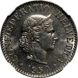 Switzerland Copper-Nickel 1954 B 10 Rappen NGC MS64 BETTER DATE KM# 27 (036)