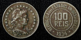 BRAZIL Copper-Nickel 1934 100 Reis Rio de Janeiro Mint KM# 518 (27 785)