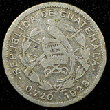 Guatemala Silver 1928 5 Centavos Royal Mint BETTER DATE KM# 238.2  (24 462)