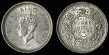 India-British George VI Silver 1945 (L)  1/2 Rupee UNC Toned  KM# 552 (28 828)