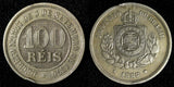 BRAZIL Pedro II Copper-Nickel 1888 100 Reis  KM# 483 (28 280)