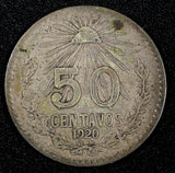 Mexico ESTADOS UNIDOS MEXICANOS Silver 1920 50 Centavos KM# 447 (27 241)