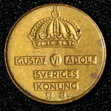 Sweden Gustaf VI Adolf Bronze 1955 TS 1 Ore UNC Toned KM# 820 (30 209)