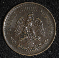MEXICO  Bronze 1906 2 Centavos 	Narrow date XF  KM# 419 (27 415)
