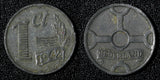 Netherlands German Occupation Zinc 1942 1 Cent WWII ISSUE KM# 170  (27 956)