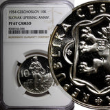 Czechoslovakia PROOF Silver 1954 10 Korun Slovak Uprising NGC PF67 UC KM# 40 (4)