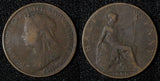Great Britain Victoria Bronze 1900 1/2 Penny KM# 789 (28 894)