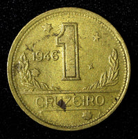 BRAZIL Aluminum-Bronze 1946 1 Cruzeiro KM# 558 (27 654)