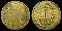 FRANCE Aluminum-Bronze 1940 1 Franc  XF Gad# 470 KM# 885  (24 946)