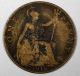 Great Britain George V 1918 H 1 Penny Ralph Heaton & Sons Birmingham KM#810 (82)