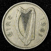 Ireland Copper-Nickel 1961 6 Pence Wolfhound KM# 13a (28 232)