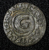 Livonia Riga Carl X Gustav of Sweden Silver 1655 Solidus SCARCE KM# 50 (27 762)