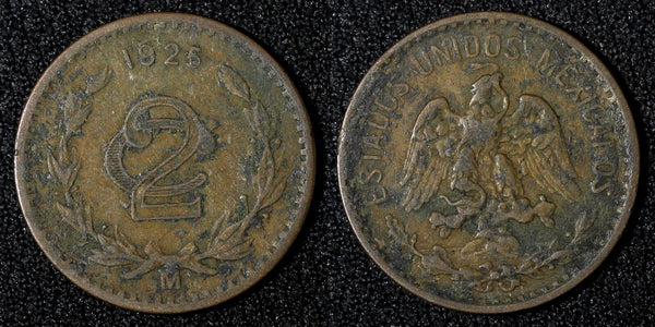 MEXICO  Bronze 1925 Mo 2 Centavos KM# 419 (27 890)