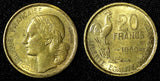 France 1950 20 Francs G.GUIRAUD 3 plumes UNC  KM# 917.1 (28 258)