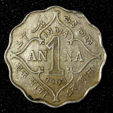 India-British Edward VII 1908 1 Anna Nice Toned KM# 504 (27 571)