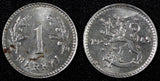 FINLAND Iron 1949 H 1 Markka  aUNC KM# 30b (27 183)
