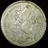 Guatemala Silver 1962 50 Centavos 31 mm Toned KM# 264 (24 651)