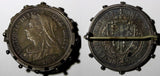 GREAT BRITAIN Victoria,Silver-0.92 Brooch ,Pin 1897 1/2 Crown KM# 782 (19.37g.)