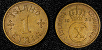 Iceland Christian X  Bronze 1938 N; GJ 1 Eyrir Mintage-278.700 KM# 5.1 (28 092)