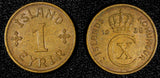 Iceland Christian X  Bronze 1938 N; GJ 1 Eyrir Mintage-278.700 KM# 5.1 (28 092)