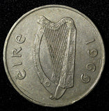 Ireland Republic Copper-Nickel 1969 10 Pence Salmon 1st Year KM# 23 (28 380)