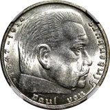Germany - Third Reich Silver 1938 B 2 Reichs Mark NGC MS63 Hindenburg KM# 93 (7)