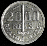 Brazil Silver 1935 2000 Reis Duke of Caxias 1 YEAR TYPE KM# 535 (25 199)