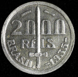 Brazil Silver 1935 2000 Reis Duke of Caxias 1 YEAR TYPE KM# 535 (25 199)