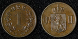 NORWAY Oscar II Bronze 1899 1 ORE Norwegian Lion XF-aUNC KM# 352 (30 092)