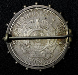 South Africa Kruger Silver-0.925 Pin Brooch 1894 2-1/2 Shillings 19.27 g.KM#7(9)