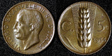 ITALY Vittorio Emanuele III  Bronze 1934 R 5 Centesimi ch.UNC KM# 59 (28 249)