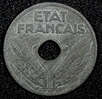 FRANCE Zinc 1943 10 Centimes WWII Issue XF KM# 903 (24 977)