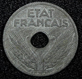 FRANCE Zinc 1943 10 Centimes WWII Issue XF KM# 903 (24 977)