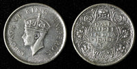 India-British George VI Silver 1940 (B) 1/2 Rupee Bombay KM# 550a (27 569)