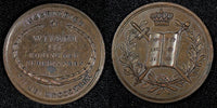 NETHERLANDS WILLEM III Bronze I 1849 Medal Coronation of Willem III 23mm (175)
