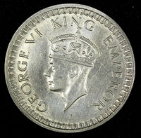 India-British George VI Silver 1942 (B) Rupee Mint Luster KM# 556  (27 321)